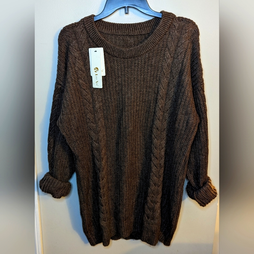 Liny Xin Oversized Sweater, one size, brown